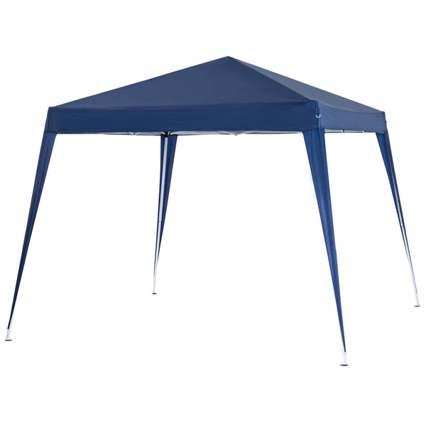 sconto Gazebo Pieghevole da Giardino con Struttura Antivento 2,4x2,4m in Acciaio e Corde Blu