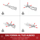 Albero di Natale Artificiale 180 cm Palline e Decorazioni in PVC Ferro 
