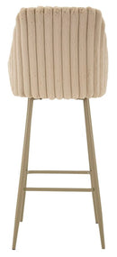 Sgabello Bar Alaska A Crema Set 2 Pz 52x46x111 cm in Compensato e Spugna e Ferro e Poliestere Crema      