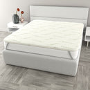 Topper Memory Con Fodera in Poliestere e Canapa Bianco Varie Misure