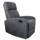 Poltrona Relax Reclinabile Manuale 75x65x101 cm in Tessuto Grigia