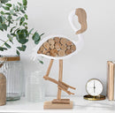 Decorazione Flamingo Nature 31x9x56 cm in Tanoak e Compensato      