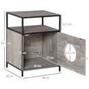 Cuccia per Gatti Mobiletto Multiuso 48x40x65,5 cm con Cuscino Grigio