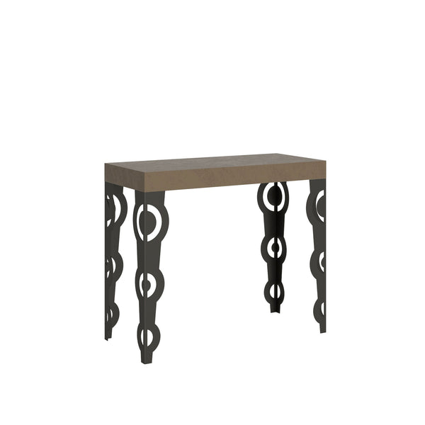 online Consolle Allungabile 90-300x40x77 cm Karamay Tortora Telaio Antracite