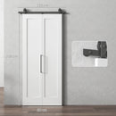 Porta Scorrevole a Libro 90x210 cm con Superficie Verniciabile in MDF e Carbonio Bianco  