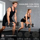 Set di Manubri per Allenamento a Casa in Tubi d'Acciaio e PE Plastica 12 Pezzi 40Kg Nero