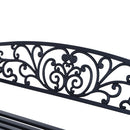 Panchina da Giardino 2 Posti in Ghisa Lavorata Nero 127x60x85 cm 