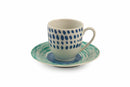 Set 6 Tazzine Caffè con Piattino in Porcellana Villa d'Este Home Tivoli Marea