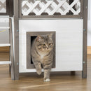 Casetta per Gatti da Esterno 77x50x73 cm in Legno Bianco e Grigio