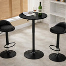 Tavolo Bar Girevole Ø60x70-91 cm con Altezza Regolabile in MDF e Metallo Nero      
