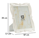 Cornice Ribbon 27x1,7x32 cm in Resina e Vetro Argento      