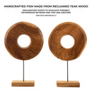 Scultura Dorat Cerchio 35x10x58 cm in Teak Riciclato         