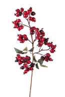 Set 3 Bacche Rose Selvatiche H80 cm Rosso