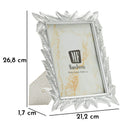 Cornice Leavy Silver 21,2x1,7x26,8 cm in Resina e Vetro Argento      