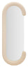 Specchio da Muro Chantal Velluto Crema 60x7x160 cm in MDF e Poliestere e Specchio Crema