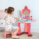 Specchiera Giocattolo per Bambini con Sgabello Luci e Accessori 57x34x76 cm Multicolore