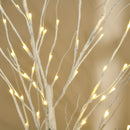 Albero di Natale Artificiale Bianco 180cm con 96 Luci LED 12 Rami Modellabili      