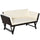 Divano da Giardino 2 Posti Trasformabile in Lettino in Rattan Sintetico Bianco 129x66x79 cm