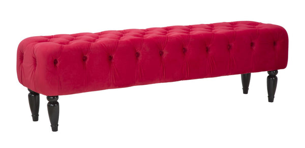 prezzo Puff Chantal Bordeaux 149,5x40,5x43 cm Velluto Sintetico e MDF e Spugna Bordeaux
