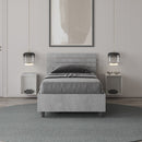 Letto Singolo Testata Doghe Inclinata Ankel Grigio Varie Misure
