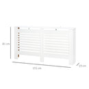 Copritermosifone a Doghe 172x19x81 cm con Ripiano Portaoggetti in MDF Bianco  