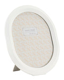 Cornice Ovally 25x2x30 cm in Resina e Vetro Bianco      