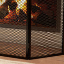 Parascintille con Antine 96x60cm Pieghevole a 3 Pannelli in Metallo Nero 
