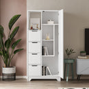 Mobile 4 Cassetti 5 Ripiani 164,5x77x29,6 cm in MDF Yada Bianco