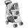 Passeggino per Cani Pieghevole 77x44x102 cm con Copertura Antipioggia Ruote Girevoli e Cuscino Lavabile in Poliestere Grigio