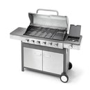 Barbecue a Gas GPL 6 Fuochi + 1 Fornello Laterale Ompagrill Indianapolis 7/B in Acciaio Inox