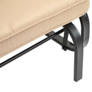 Panchina Dondolo da Giardino 2 Posti 122x70x87 cm in Acciaio e Ghisa con Cuscini Cachi