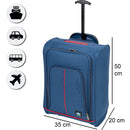 Trolley Cabina Morbido Bagaglio a Mano 35x20x50 cm con Maniglia Telescopica Blu Navy      