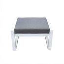 Pouf da Giardino Mikonos 67,5x53x45 cm in Alluminio e Tessuto Tecnico Grigio e Bianco 