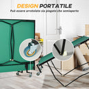 Tavolo da Ping Pong Pieghevole 274x152.5x72 cm con 8 Ruote 2 Racchette Palline e Rete      