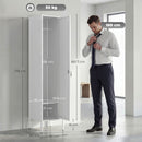 Armadio Spoiatoio 40x40x179 cm con Porta Chiudibile Portanome e Asta Appendiabiti in Metallo Bianco      