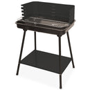 Barbecue a Carbone Carbonella Rettangolare 58x38x82 cm con Vassoio in Acciaio al Carbonio Nero      