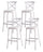 Set 4 Sgabelli 40x36x91 cm in Polipropilene Pompei Bianco