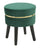 Sgabello Paris Verde Ø35x40,5 cm Legno Spugna e Velluto Sintetico Verde e Oro e Nero