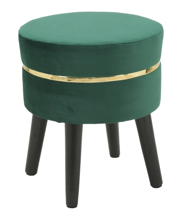 Sgabello Paris Verde Ø35x40,5 cm Legno Spugna e Velluto Sintetico Verde e Oro e Nero online