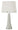 Lampada da Tavolo Tower Argento Ø30x54 cm in Ferro e Tessuto Argento e Bianco