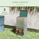 Mangiatoia per Galline 33,5x38,5x66 cm in Metallo Zincato e Alluminio Argento