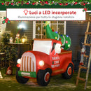 Babbo Natale con Camion e Albero Gonfiabile 215x102x180 cm con Luci a LED 