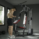 Power Tower Stazione Fitness 135x103x210cm Pesi 65kg Telaio in Acciaio Nero Rosso      