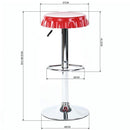 Set 2 Sgabelli Bar Cucina Seduta Forma Tappo Bottiglia Sgabello Girevole Rosso