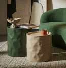 Tavolinetti Norimberga Coppia Ø39,5x48 cm in Metallo Bianco e Verde      