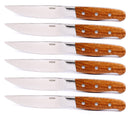 Set 6 Coltelli da Bistecca Lama Seghettata Manico in Legno Aconcagua