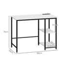 Scrivania per PC 100x50x75 cm Prese di Ricarica e Scaffali in Legno e Metallo Bianca e Nera  