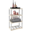 Scaffale 4 Ripiani 42x22x80 cm in Metallo e Plastica Will Silver/Bianco