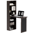 Mobile Libreria con Scrivania Salvaspazio Pieghevole 98x51x153 cm in Legno e MDF Marrone  