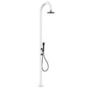 Doccia da Giardino in Alluminio con Doppio Attacco Acqua Sined Luna Alu Bianco 